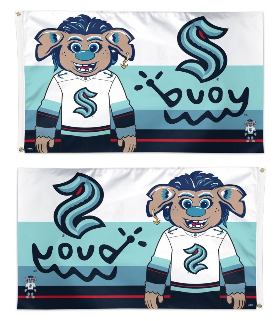 Seattle Kraken Flag 3x5 Mascot Buoy heartlandflags