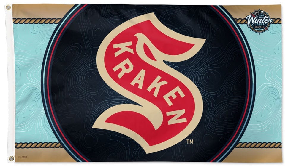 Seattle Kraken Flag 3x5 Winter Classic 2024 heartlandflags