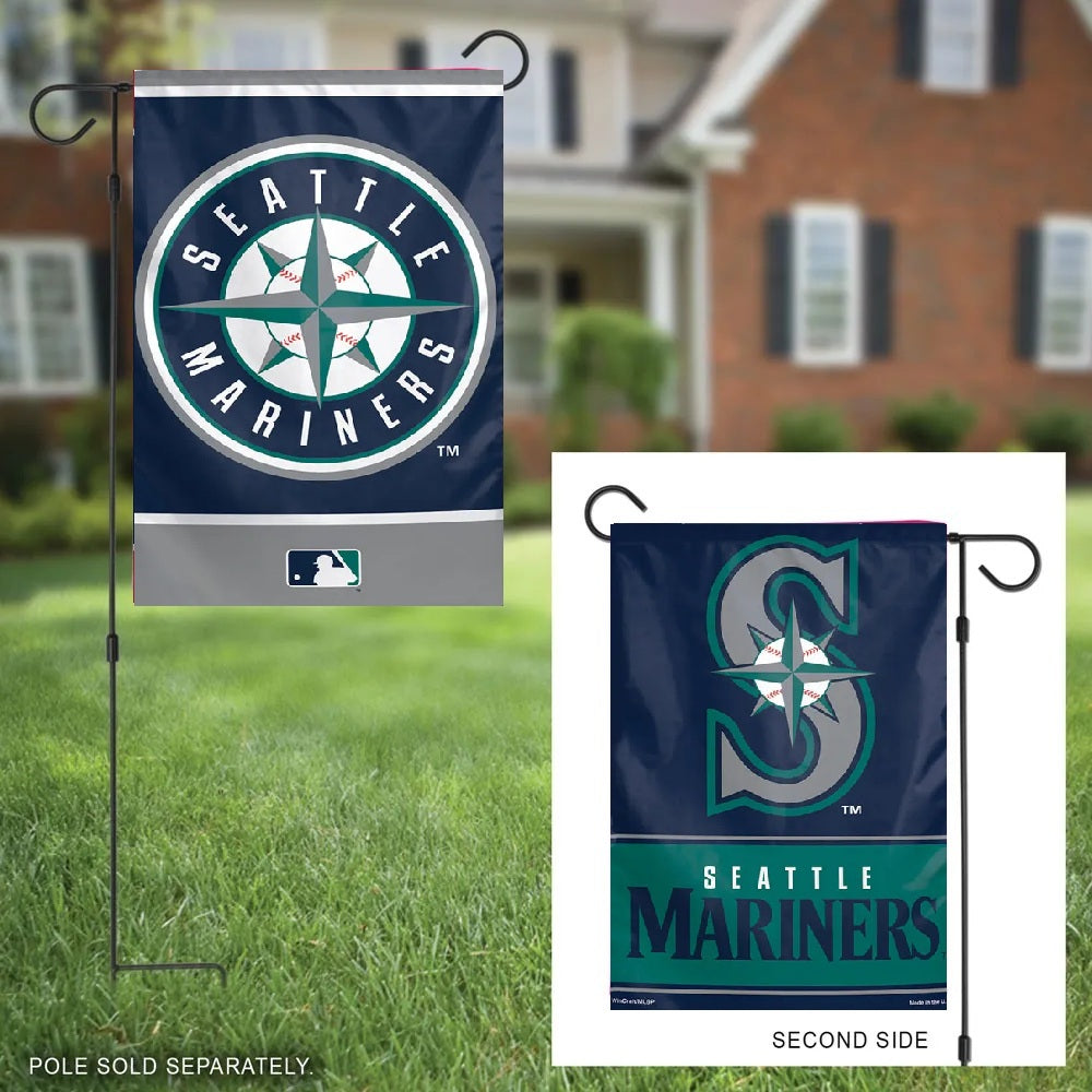 Seattle Mariners Garden Flag 2 Sided Logo heartlandflags