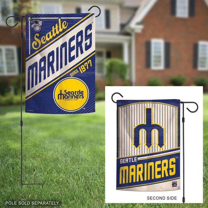 Seattle Mariners Garden Flag 2 Sided Retro Classic Logo heartlandflags