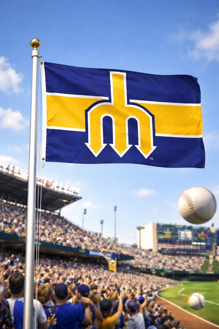 Seattle Mariners Retro Throwback 3x5 Flag heartlandflags