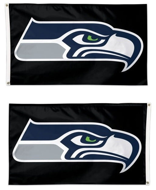 Seattle Seahawks 2 Sided Black 3x5 Flag heartlandflags