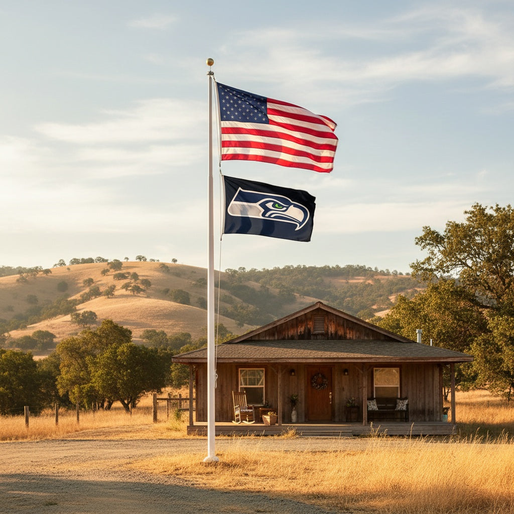 Seattle Seahawks 2 Sided Black 3x5 Flag heartlandflags
