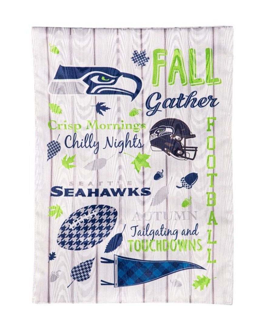 Seattle Seahawks 2 Sided Fall Seasonal Garden Flag heartlandflags