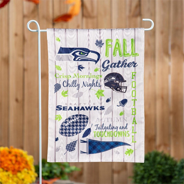 Seattle Seahawks 2 Sided Fall Seasonal Garden Flag heartlandflags