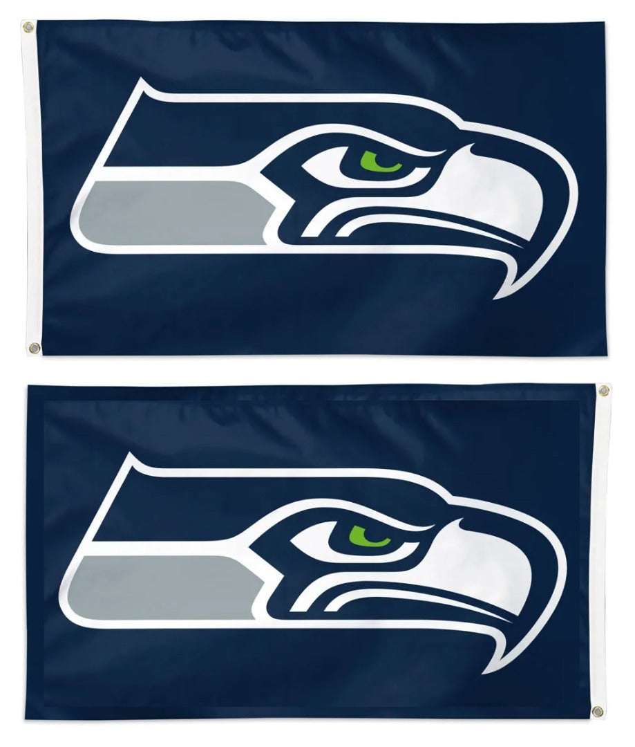 Seattle Seahawks 2 Sided Flag 12x18 Blue heartlandflags