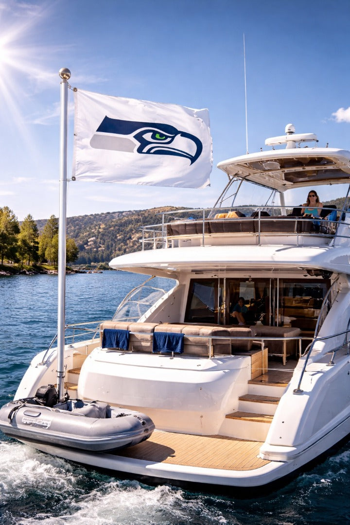 Seattle Seahawks 2 Sided Flag 12x18 White heartlandflags