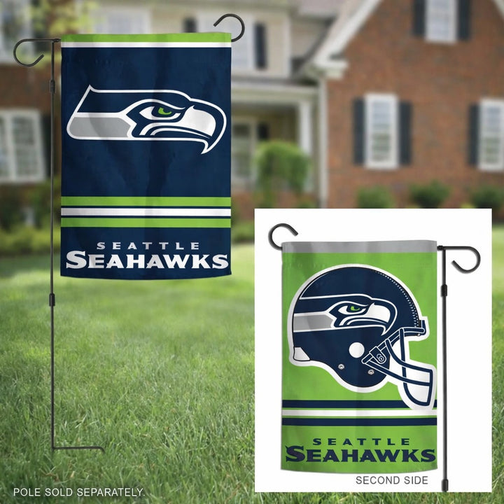 Seattle Seahawks 2 Sided Garden Flag Helmet Logo heartlandflags