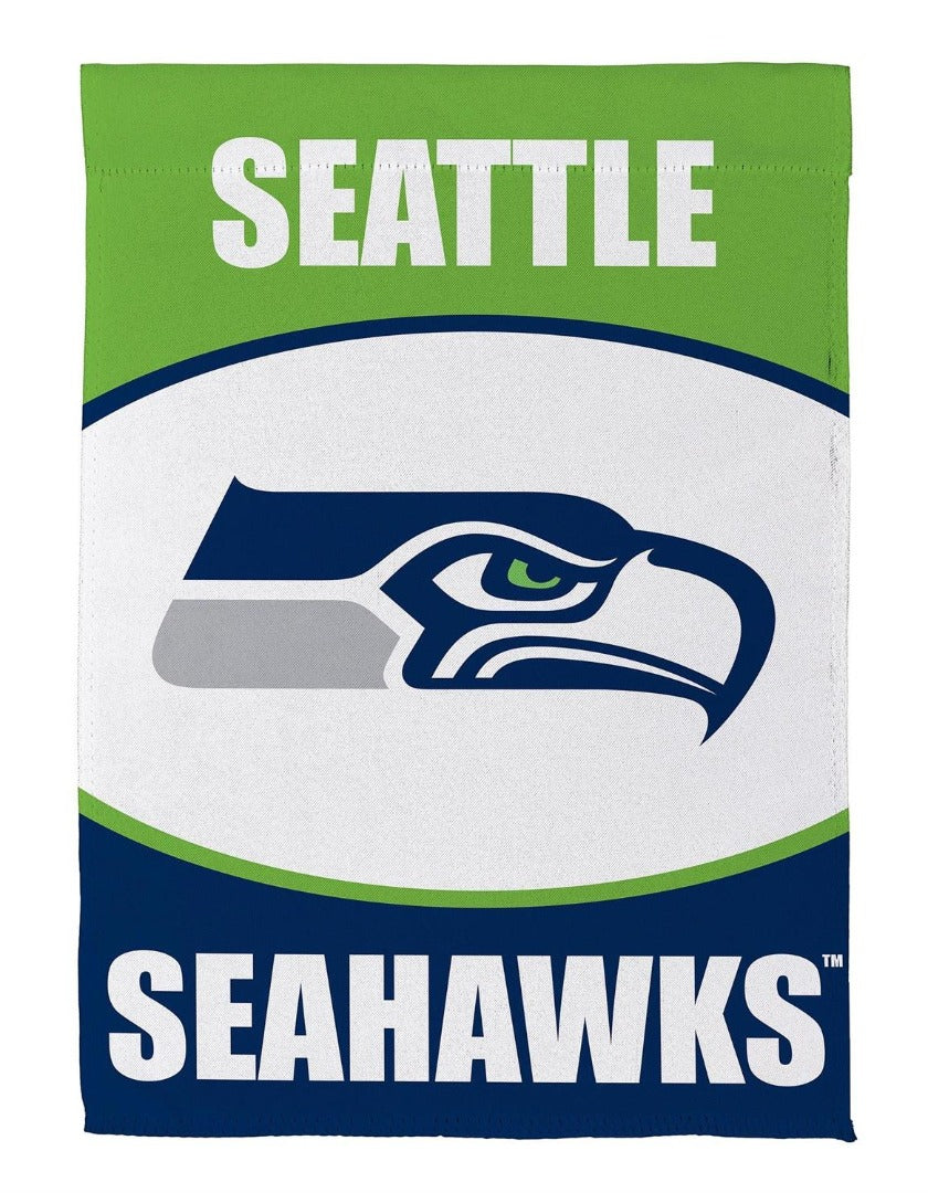 Seattle Seahawks 2 Sided Garden Flag Suede heartlandflags
