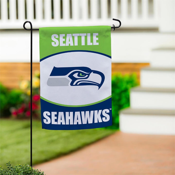 Seattle Seahawks 2 Sided Garden Flag Suede heartlandflags