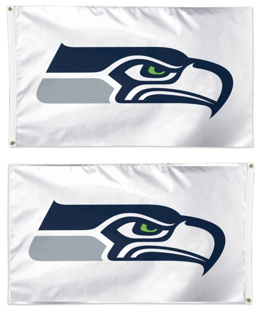 Seattle Seahawks 2 Sided White 3x5 Flag heartlandflags