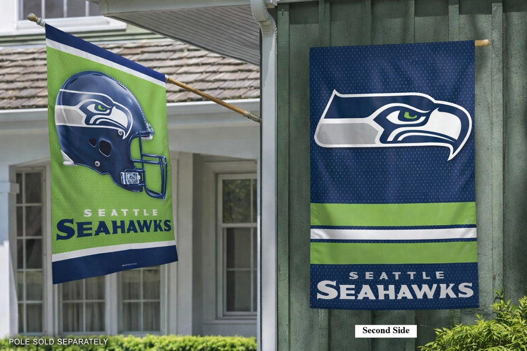 Seattle Seahawks Banner 2 Sided Double Design Flag heartlandflags