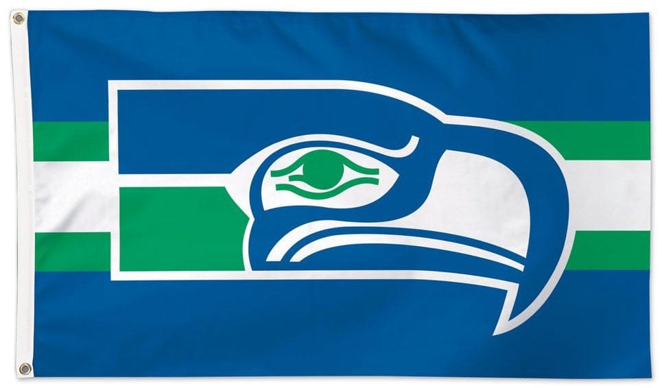 Seattle Seahawks Flag 3x5 Retro Logo heartlandflags