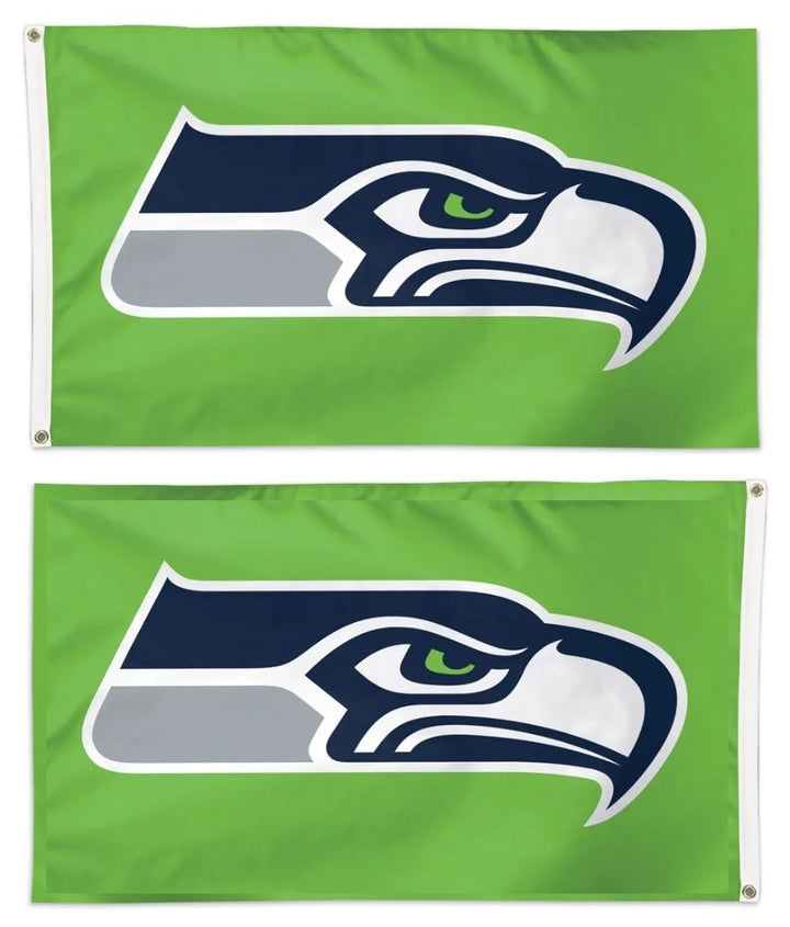 Seattle Seahawks 2 Sided 3x5 Green Flag