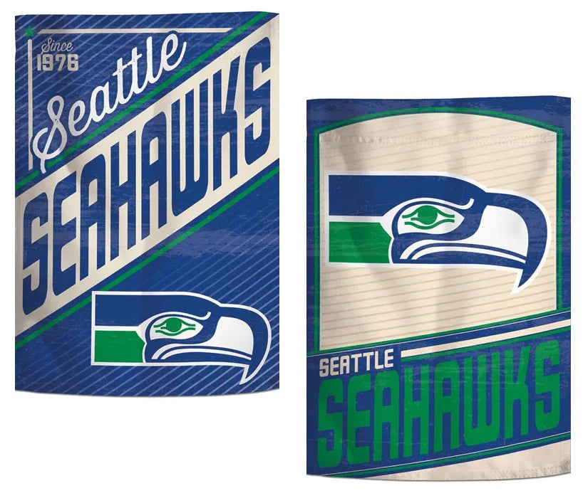 Seattle Seahawks Retro 2 Sided Garden Flag heartlandflags