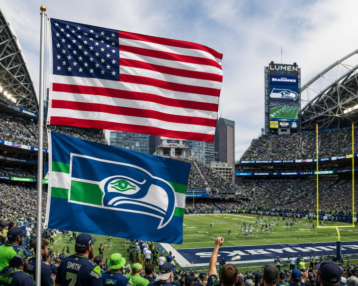 Seattle Seahawks Retro Logo 3x5 Flag heartlandflags