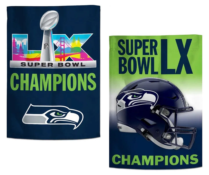 Seattle Seahawks Super Bowl LX Champions 2 Sided Garden Flag heartlandflags