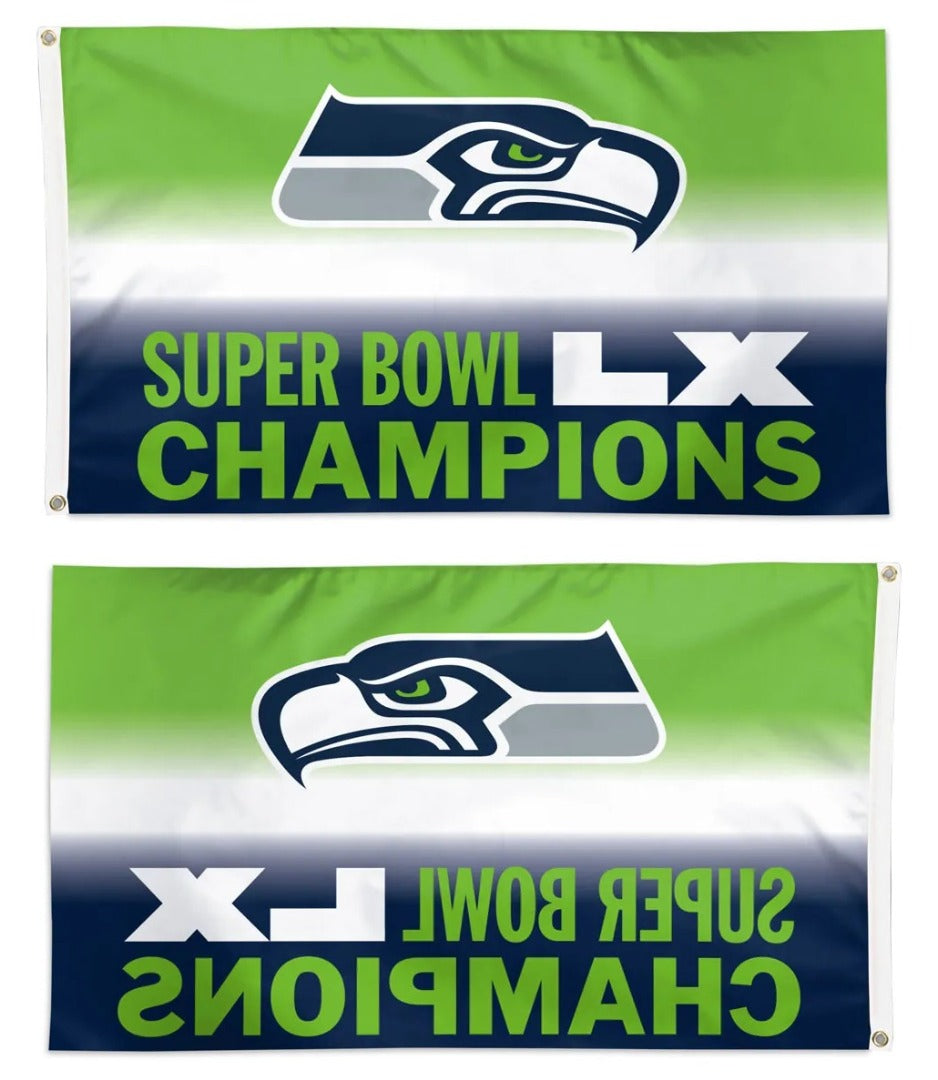 Seattle Seahawks Super Bowl LX Champions 3x5 Flag heartlandflags