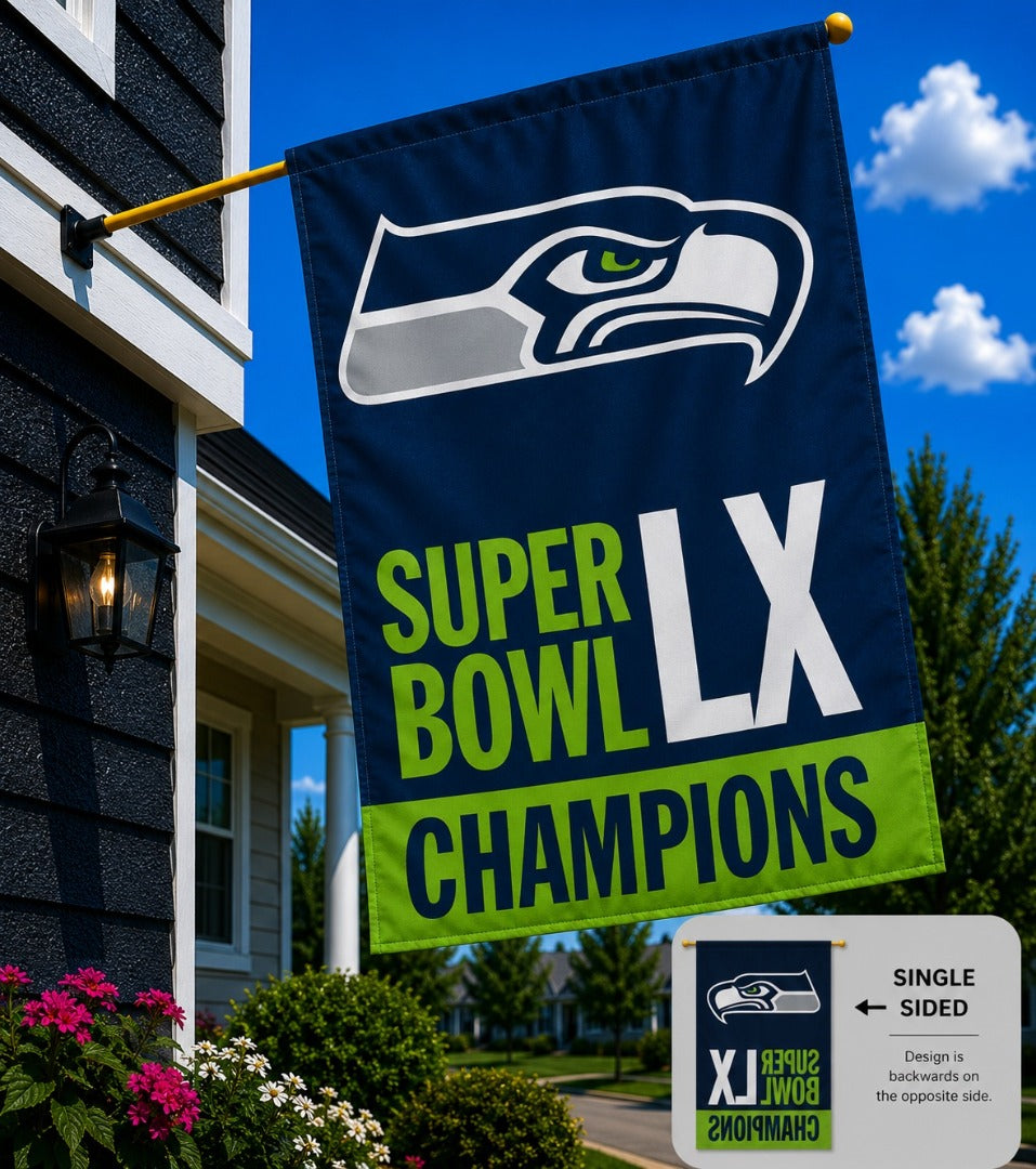Seattle Seahawks Super Bowl LX Champions Banner heartlandflags
