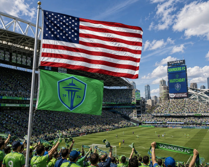 Seattle Sounders 2 Sided 3x5 Flag heartlandflags