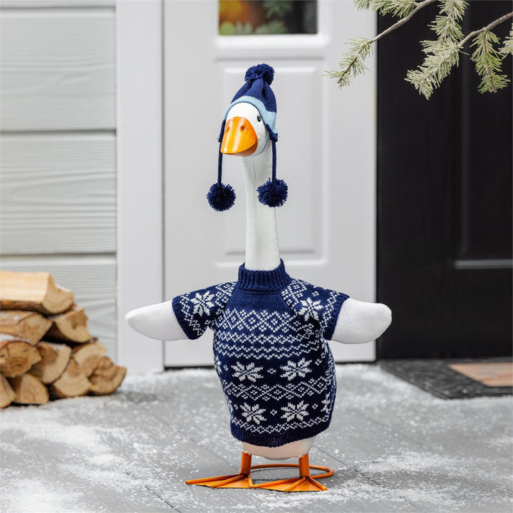 Snowflake Sweater Porch Goose Outfit heartlandflags