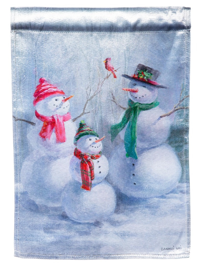 Snowman Family Winter Garden Flag 2 Sided heartlandflags