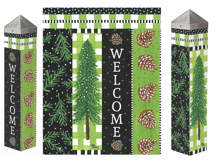 Snowy Pines 20 Inch Art Pole heartlandflags