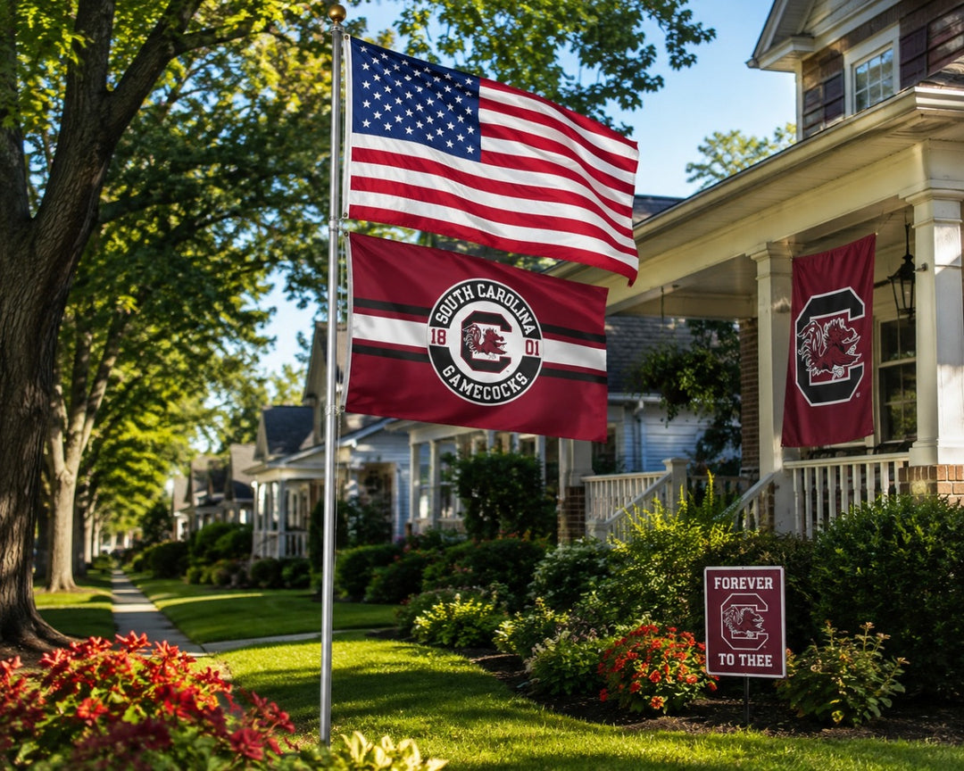 South Carolina Gamecocks 2 Sided Embroidered 3x5 Flag heartlandflags