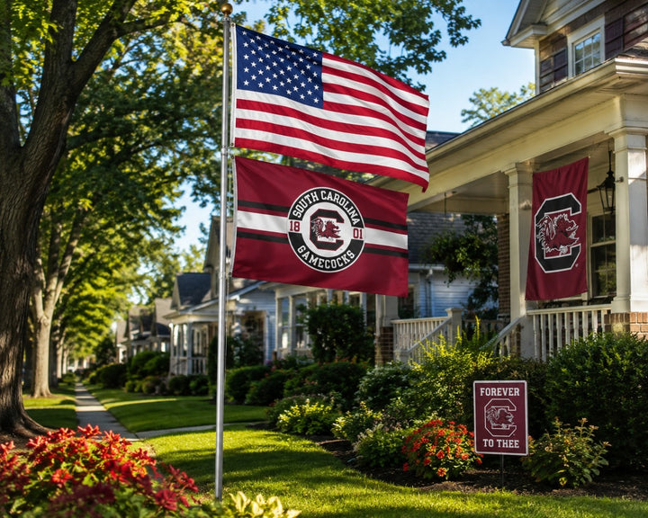 South Carolina Gamecocks 2 Sided Embroidered 3x5 Flag heartlandflags
