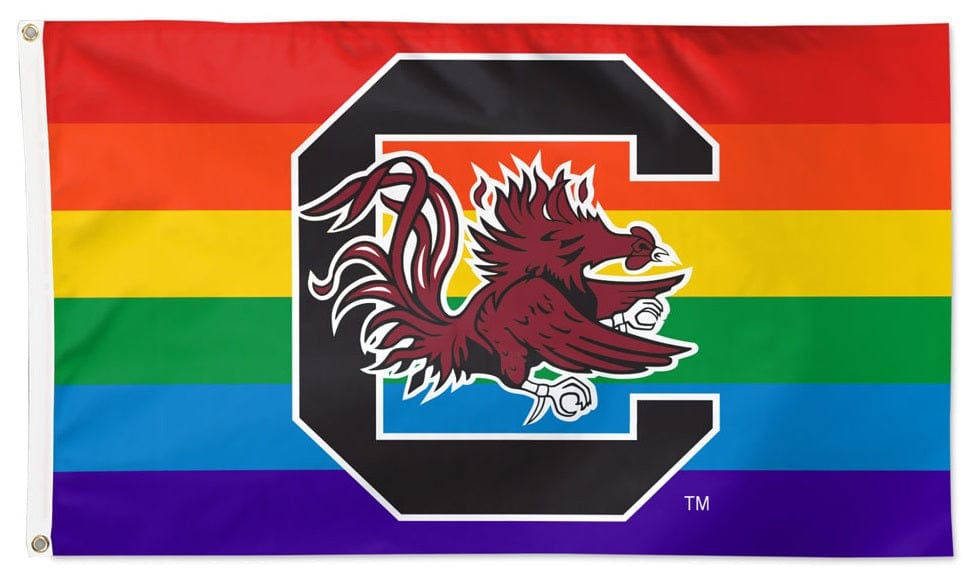 South Carolina Gamecocks Flag 3x5 Pride Rainbow heartlandflags