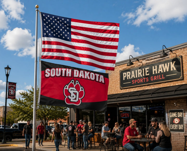 South Dakota Coyotes 3x5 Flag heartlandflags