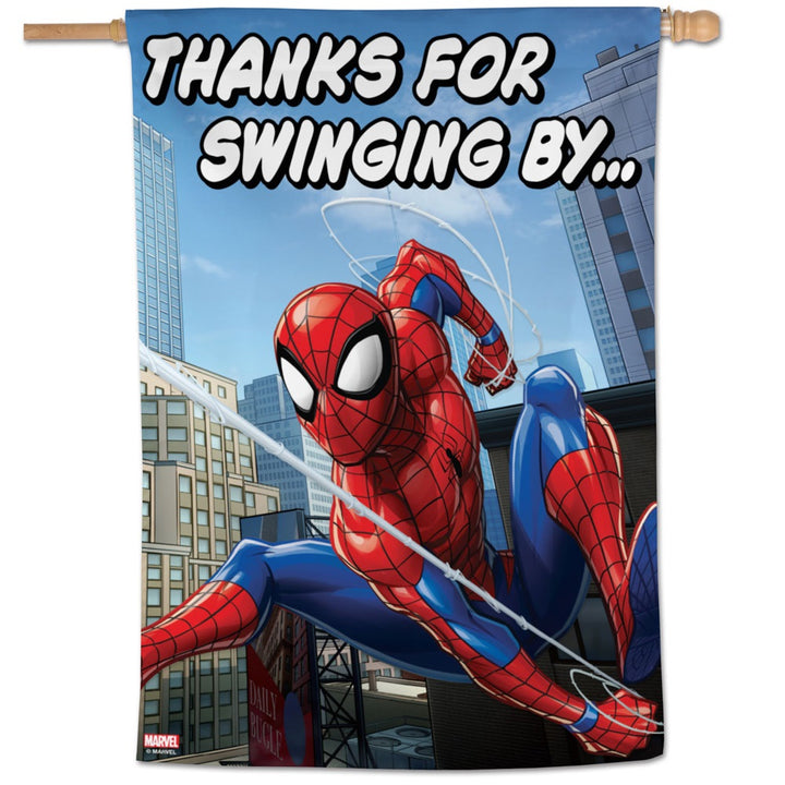 Spiderman Thanks For Swinging By Banner heartlandflags