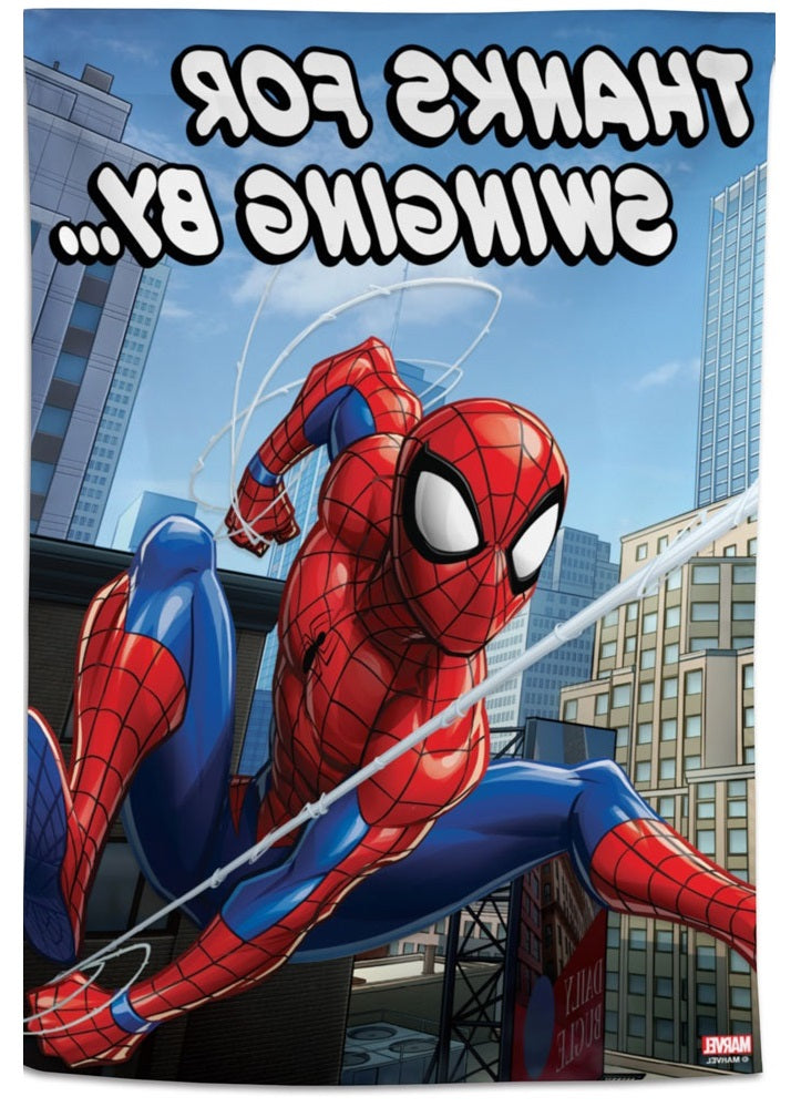 Spiderman Thanks For Swinging By Banner heartlandflags