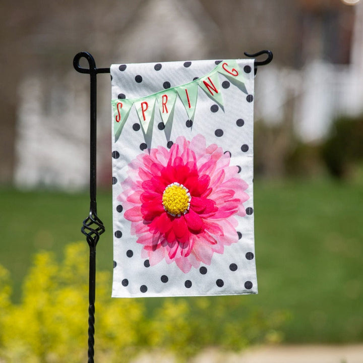 Spring Banner Garden Flag 2 Sided Polka Dot heartlandflags