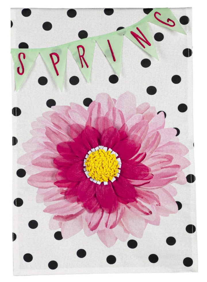 Spring Banner Garden Flag 2 Sided Polka Dot heartlandflags