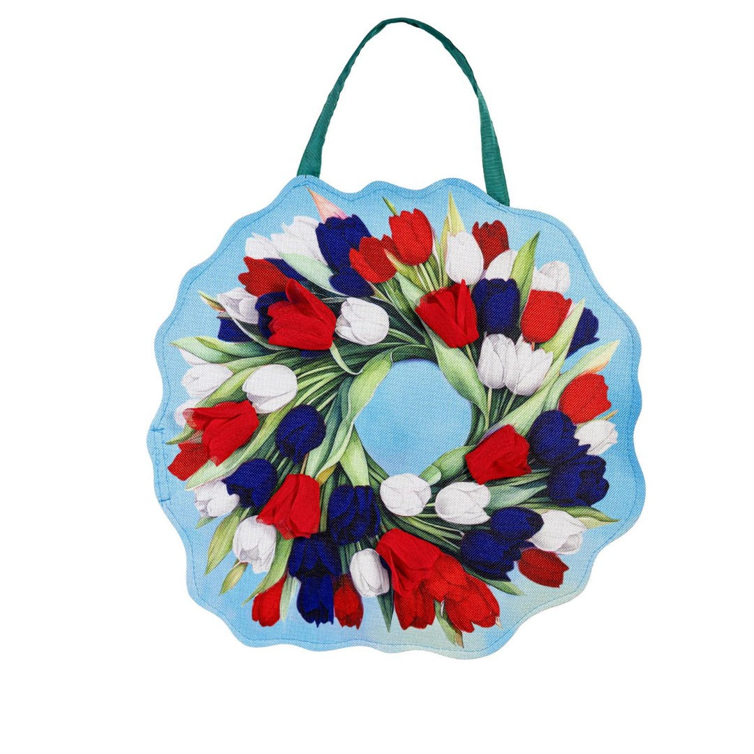 Spring - Patriotic Tulips Reversable Door Decoration heartlandflags
