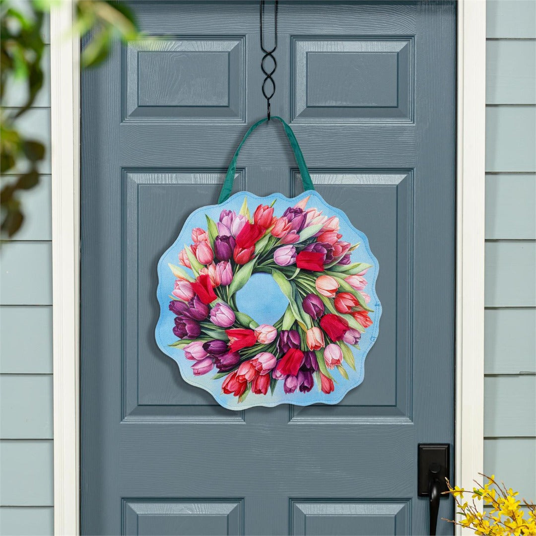 Spring - Patriotic Tulips Reversable Door Decoration heartlandflags