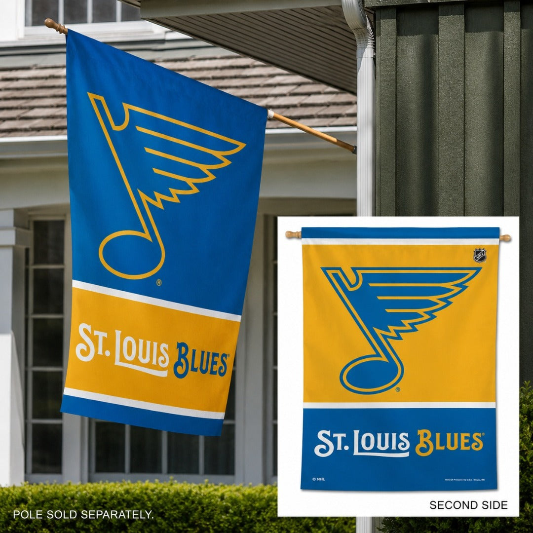 St Louis Blues 2 Sided Banner New Logo heartlandflags