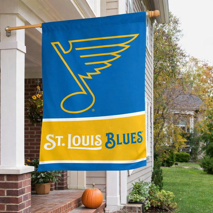 St Louis Blues 2 Sided Banner New Logo heartlandflags