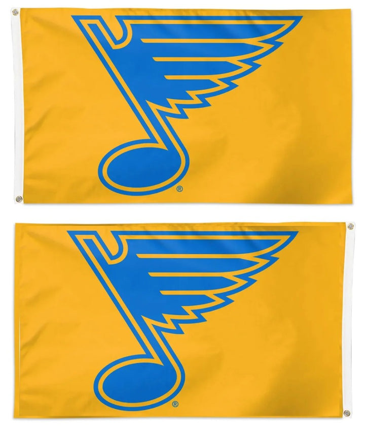 St Louis Blues 2 Sided New Logo Yellow Flag 3x5 heartlandflags