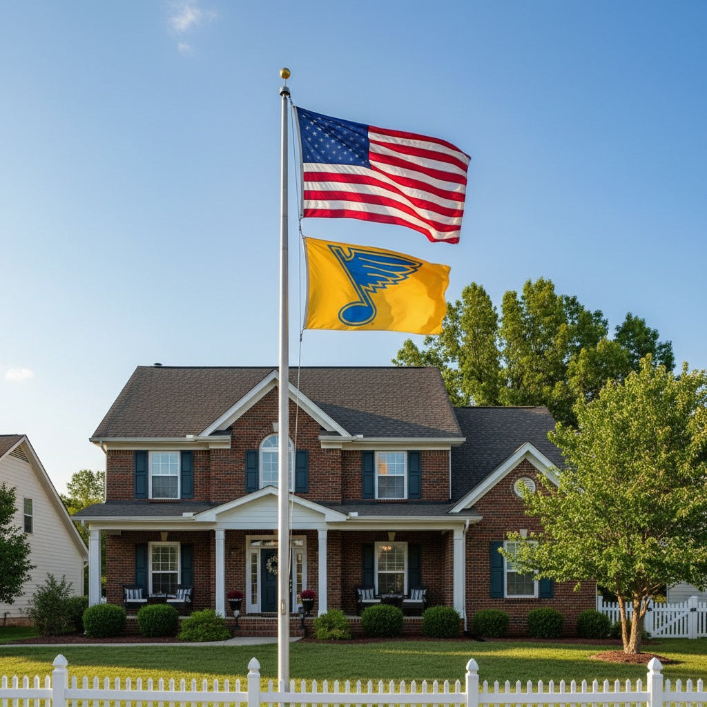 St Louis Blues 2 Sided New Logo Yellow Flag 3x5 heartlandflags