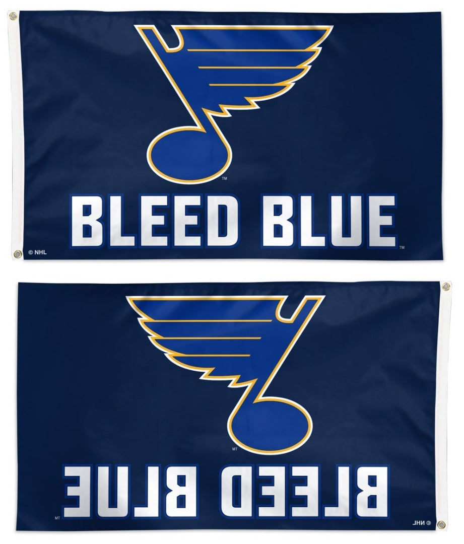 St Louis Blues Flag 3x5 Bleed Blue Hockey heartlandflags