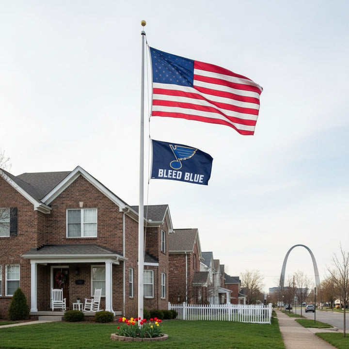 St Louis Blues Flag 3x5 Bleed Blue Hockey heartlandflags