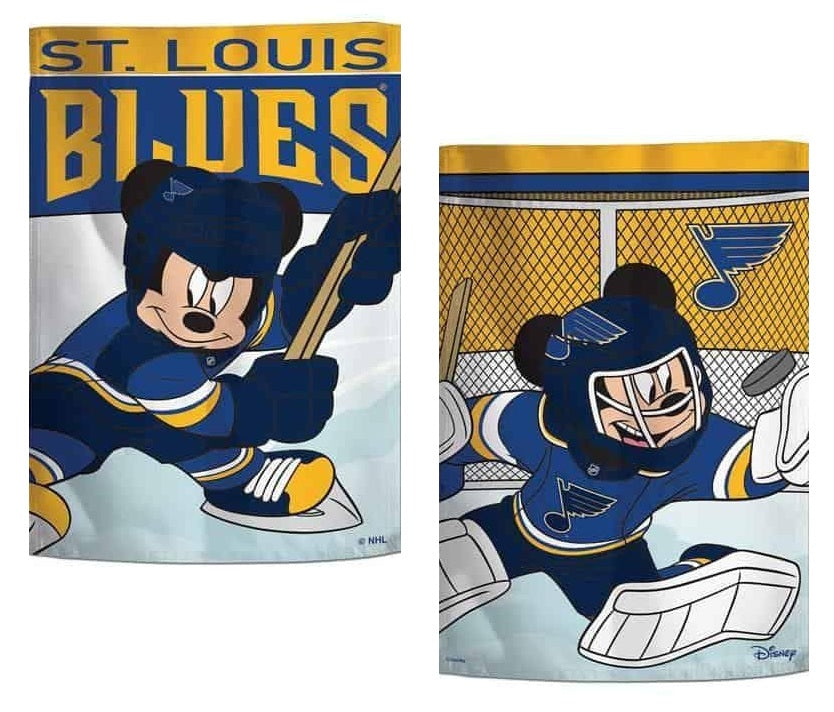St Louis Blues Garden Flag 2 Sided Mickey Mouse heartlandflags
