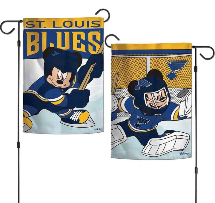 St Louis Blues Garden Flag 2 Sided Mickey Mouse heartlandflags
