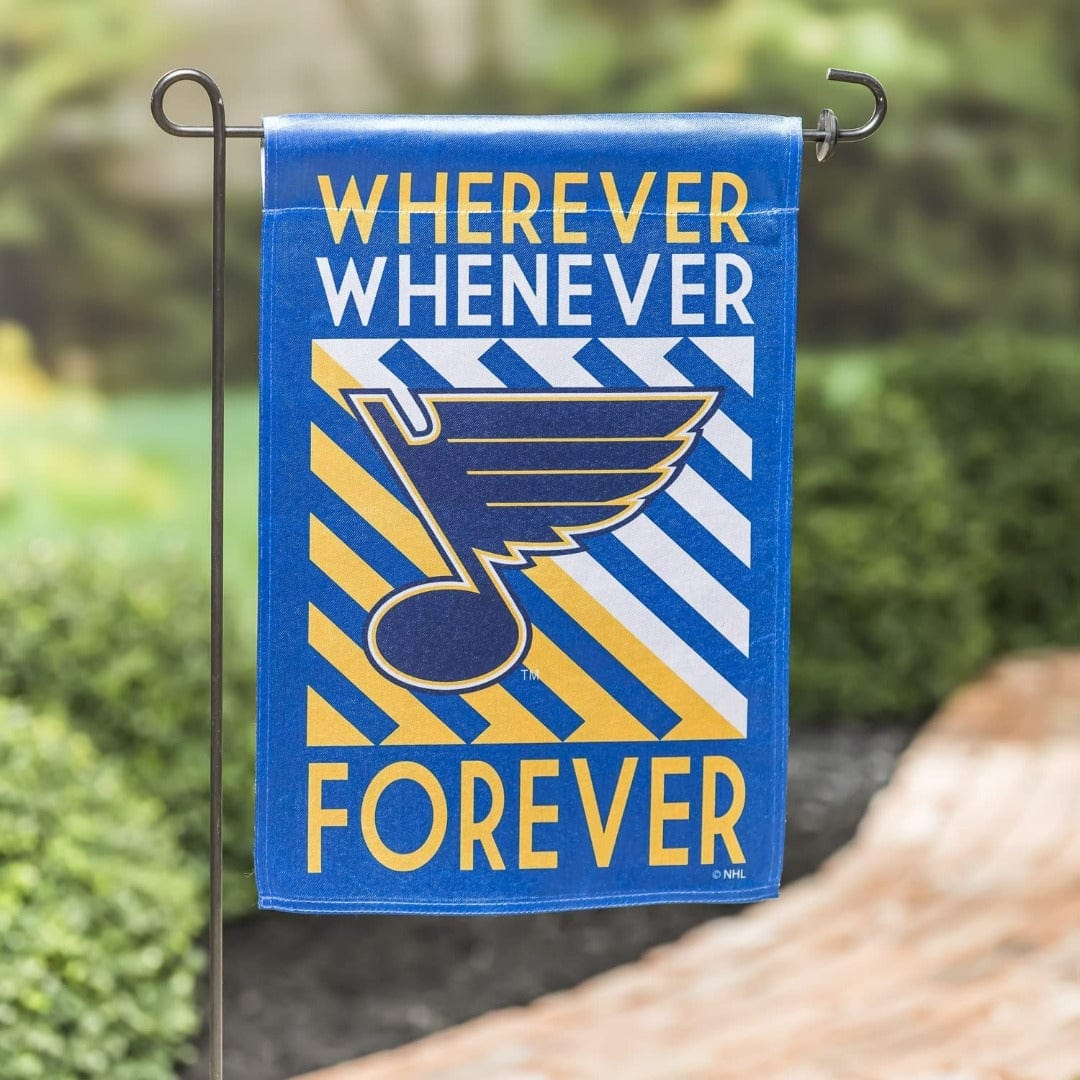 St Louis Blues Garden Flag 2 Sided Wherever Whenever Forever heartlandflags