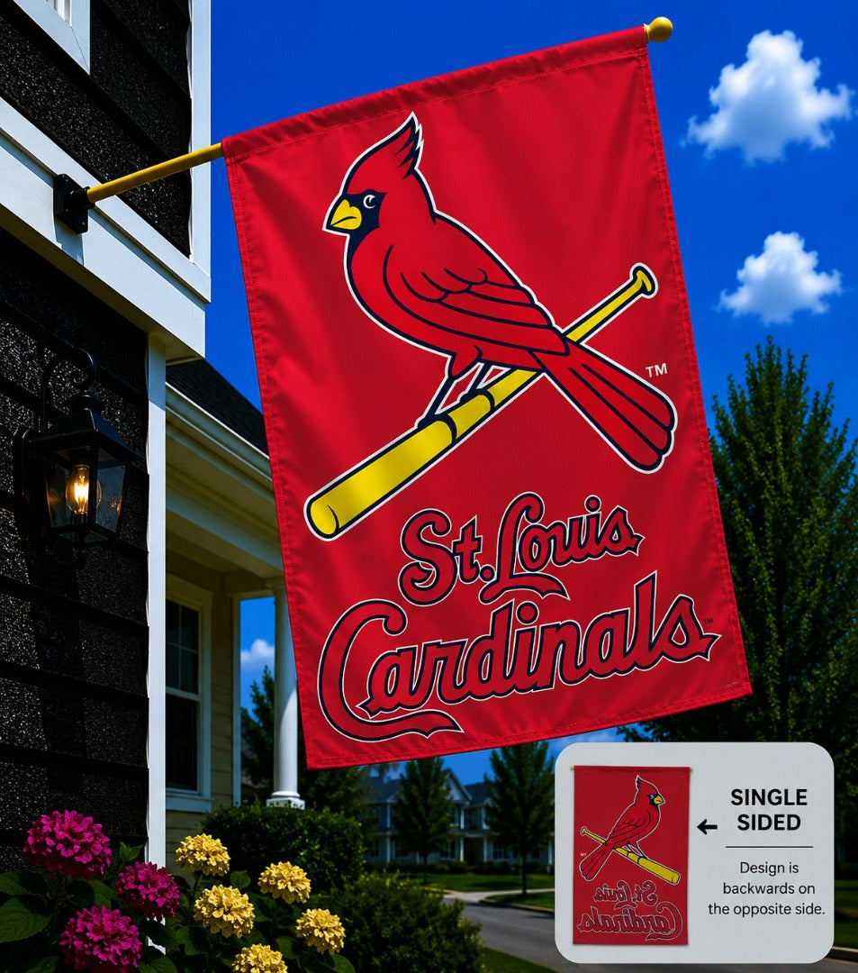 St Louis Cardinals Flag Batting Bird Logo Banner heartlandflags