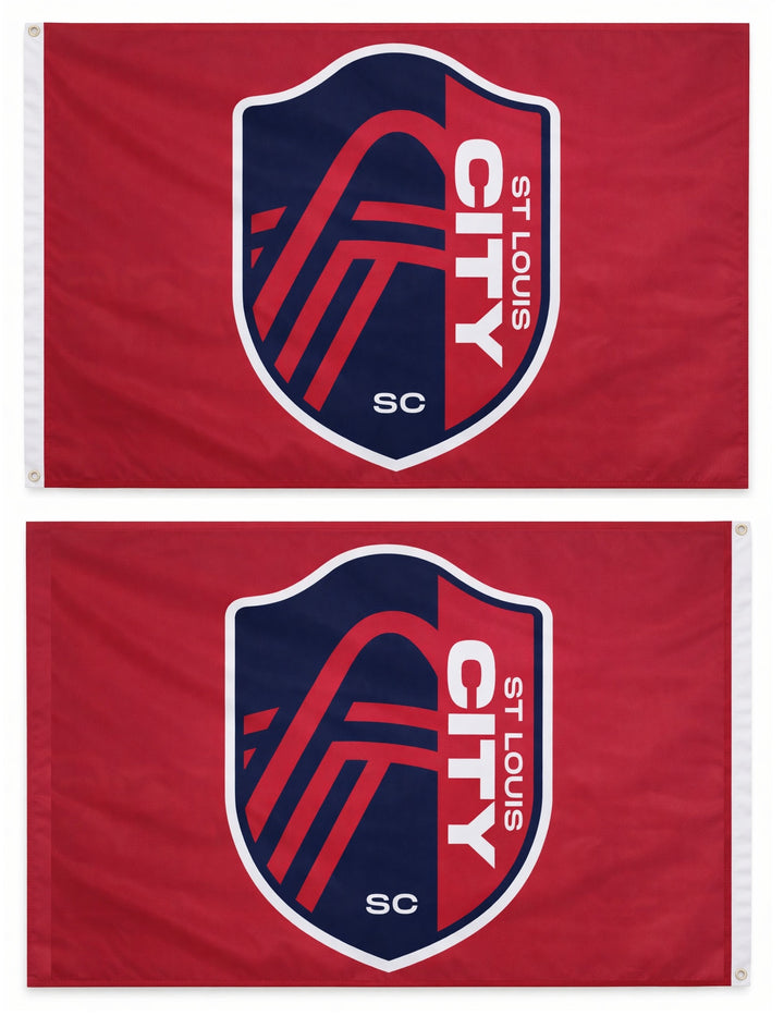 St Louis City SC 2 Sided Red Flag 3x5 heartlandflags