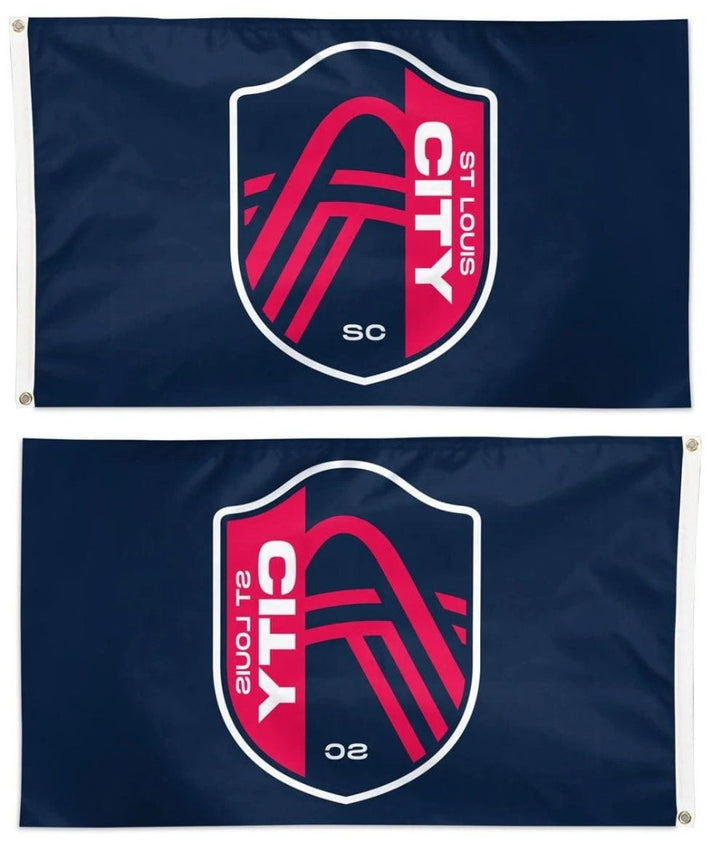 St Louis City SC Flag 3x5 Logo Blue heartlandflags