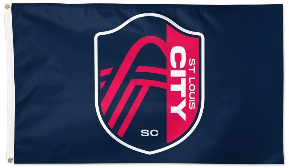 St Louis City SC Flag 3x5 Logo Blue heartlandflags